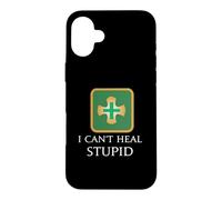 Carcasa para iPhone 16 Plus I Can't Heal Stupid - Curanderos Divertido MMORPG Juegos de fantasía