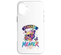Carcasa para iPhone 16 Plus I Could Be Meaner Skull Butterfly Art, Dark Gothic Floral