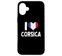 Carcasa para iPhone 16 Plus I Love Corsica Francia Bandera Corazón Orgullo Córcega