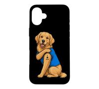 Carcasa para iPhone 16 Plus I Love Dad Tattoed Dog Daddy Golden Retriever Dueño Amante