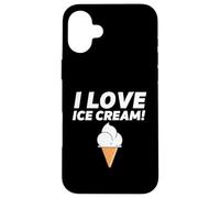 Carcasa para iPhone 16 Plus I Love Ice Cream Party Outfit Vanilla Soft Serve Gelato Cone