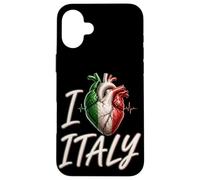 Carcasa para iPhone 16 Plus I Love Italy - Bandera anatómica de Italia, Regalo de Viaje