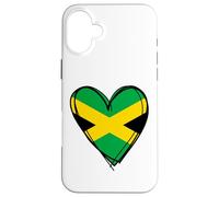 Carcasa para iPhone 16 Plus I Love Jamaica Flag Heart se enorgullece de ser Papa Mama Boy jamaiquino