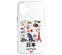Carcasa para iPhone 16 Plus I Love Japan, Wonderful Japan Childish Culture Doodles