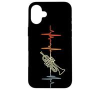 Carcasa para iPhone 16 Plus I Love Trumpet Music Trompetista Música de Jazz