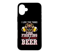 Carcasa para iPhone 16 Plus I Love Two Things Firefighting Beer Firefighter Fireman
