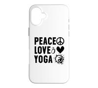 Carcasa para iPhone 16 Plus I Love Yoga Instructor Women Peace Love and Yoga with Saying