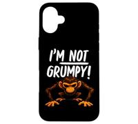 Carcasa para iPhone 16 Plus I’m Not Grumpy Funny Angry Monkey Men Women Kids
