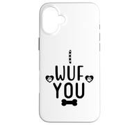 Carcasa para iPhone 16 Plus I Wuf You Dog Lover Cute Dog Paw Print Dog Mom Dad Dogs Mum