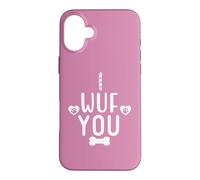 Carcasa para iPhone 16 Plus I Wuf You Paw Print Dog Mom Dog Lover Dogs Mum Dad Dog Theme