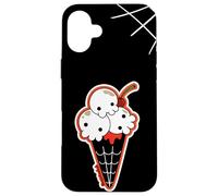 Carcasa para iPhone 16 Plus Ice Cream Skull Spoopy Yami Kawaii Halloween Design, Spooky