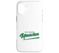 Carcasa para iPhone 16 Plus Ich Hasse Menschen (Alemán para Odio a la Gente)