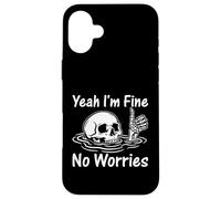 Carcasa para iPhone 16 Plus I'm Fine No Worries Esqueleto Divertido Humor Sarcástico