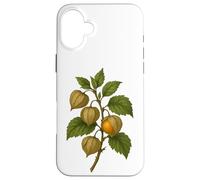 Carcasa para iPhone 16 Plus Impresión artística Vintage botánica Physalis Golden Berry
