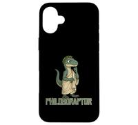Carcasa para iPhone 16 Plus Impresión humorística de Philosoraptor Logic Thinker Dinosaur Meme