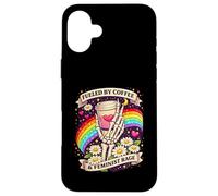 Carcasa para iPhone 16 Plus Impulsado por el café y la Furia Feminista Skeleton Rainbow Design