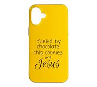 Carcasa para iPhone 16 Plus Impulsado por Galletas con chispas de Chocolate y Jesús