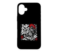 Carcasa para iPhone 16 Plus Ink Cuts Deep Samurai Caligraphy Warrior