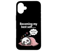 Carcasa para iPhone 16 Plus Introvertido Divertido convirtiéndose en mi Mejor yo Pero Primero una Siesta