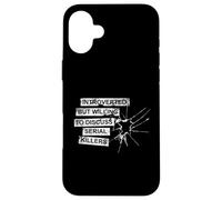 Carcasa para iPhone 16 Plus Introvertido Pero dispuesto a Hablar sobre el Verdadero Crimen de los Asesinos en Serie