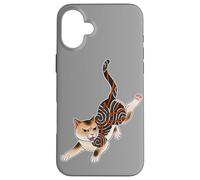 Carcasa para iPhone 16 Plus Irezumi Gato Gatito Tatuaje Flash