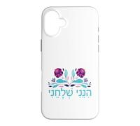 Carcasa para iPhone 16 Plus Isaías 6:8 Hineni Shelacheni Hebreo Aquí Estoy Enviarme Flor