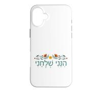 Carcasa para iPhone 16 Plus Isaías 6:8 Hineni Shelacheni Hebreo Aquí Estoy Enviarme Flor