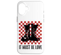 Carcasa para iPhone 16 Plus It Must Be Love 2 Tone Ska Music Checkerboard