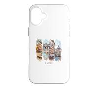 Carcasa para iPhone 16 Plus Italia Coliseo, Fontana de Trevi y Panteón - Vacaciones en Roma