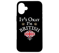 Carcasa para iPhone 16 Plus It's Okay I'm British, Union Jack Flag UK, Reino Unido GB
