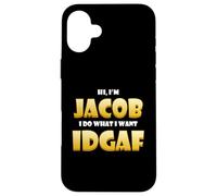 Carcasa para iPhone 16 Plus Jacob Costume Idgaf Meme Personalized Jacob First Name Jake