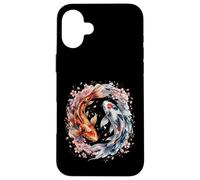 Carcasa para iPhone 16 Plus Japanese Yin Yang Koi Fish Sakura Watercolor
