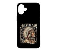Carcasa para iPhone 16 Plus Jefe Guerrero Nativo Americano del Legado de Las llanuras