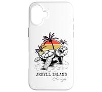 Carcasa para iPhone 16 Plus Jekyll Island Georgia Sea Turtle Preserve 70s Estilo Retro
