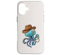 Carcasa para iPhone 16 Plus Jellyfish Western Sheriff Cowboy Funny Ocean Animal
