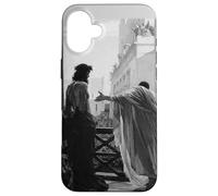 Carcasa para iPhone 16 Plus Jesucristo Arrestado Poncio Pilato Pintura Bíblica Negro