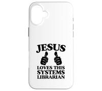 Carcasa para iPhone 16 Plus Jesús ama Este Sistema Bibliotecario Culto a la Iglesia Cristiana