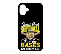 Carcasa para iPhone 16 Plus Jesus and Softball Run The Bases Set Before You