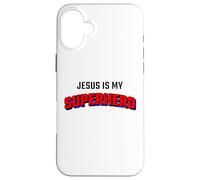 Carcasa para iPhone 16 Plus Jesus is My Superhero - Kids & Adult Christian Faith Comic