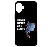 Carcasa para iPhone 16 Plus Jesus Loves You Alotl - Axolotl Christian Faith Adult & Kids
