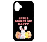 Carcasa para iPhone 16 Plus Jesus Makes Me Happy - Girls & Women Easter Christian Faith