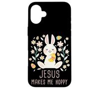 Carcasa para iPhone 16 Plus Jesus Makes Me Hoppy - Girls & Women Easter Christian Faith
