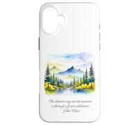 Carcasa para iPhone 16 Plus John Muir Cita El Camino más Claro en el Bosque del Universo