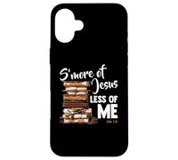 Carcasa para iPhone 16 Plus Juan 3:30 S'More Jesus Less of Me Christian Camping Camper