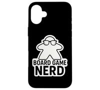 Carcasa para iPhone 16 Plus Juego de Mesa Nerd Funny Meeple Nerd Gafas de Mesa Geek Fun