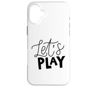 Carcasa para iPhone 16 Plus Juguemos una Frase de guión audaz sobre Fondo Gris