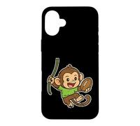 Carcasa para iPhone 16 Plus Juguetón Monkey Rugby Swing Cartoon