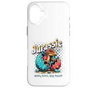 Carcasa para iPhone 16 Plus Jurassic Joy Baby Dinosaur Big Heart Cute Dino Art