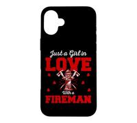 Carcasa para iPhone 16 Plus Just A Girl In Love Fireman Firefighter Proud Firefighters