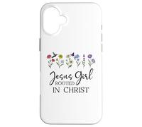 Carcasa para iPhone 16 Plus Just a Girl Who Loves Jesus Girls Christian Rooted in Christ